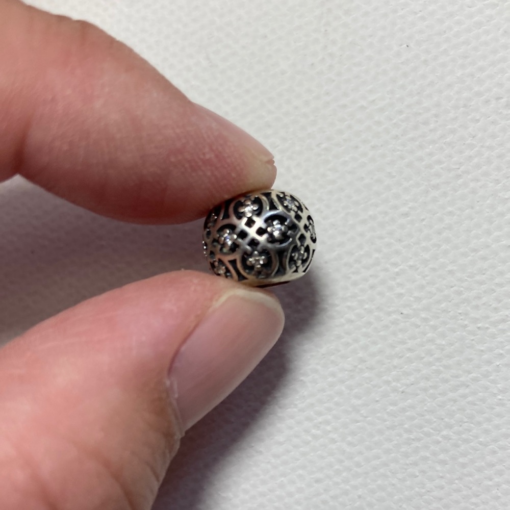 Sterling Silver Lattice Pandora Charm